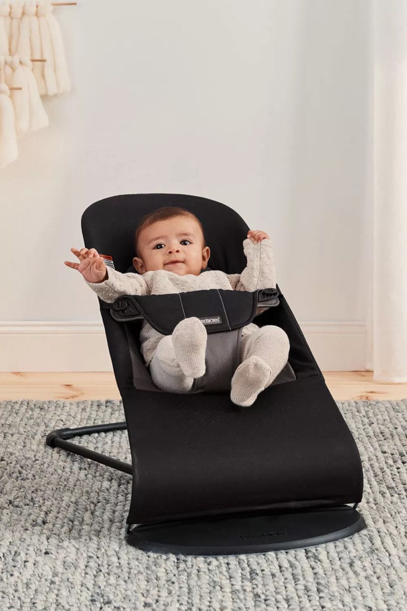 BabyBjörn Bouncer Balance Soft, Black Frame Woven Black/Dark Grey - 005122US