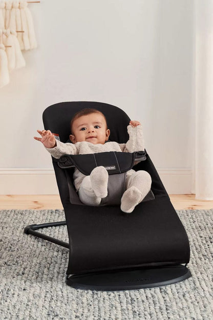 BabyBjörn Bouncer Balance Soft, Black Frame Woven Black/Dark Grey - 005122US