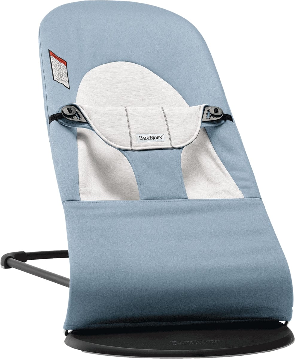 BabyBjörn Bouncer Balance Soft, Black Frame Woven/Jersey Blue/Grey - 005145US