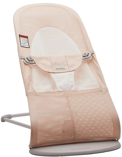 BabyBjörn Bouncer Balance Soft, Light Gray Frame Mesh Pearly Pink/Grey - 005142US