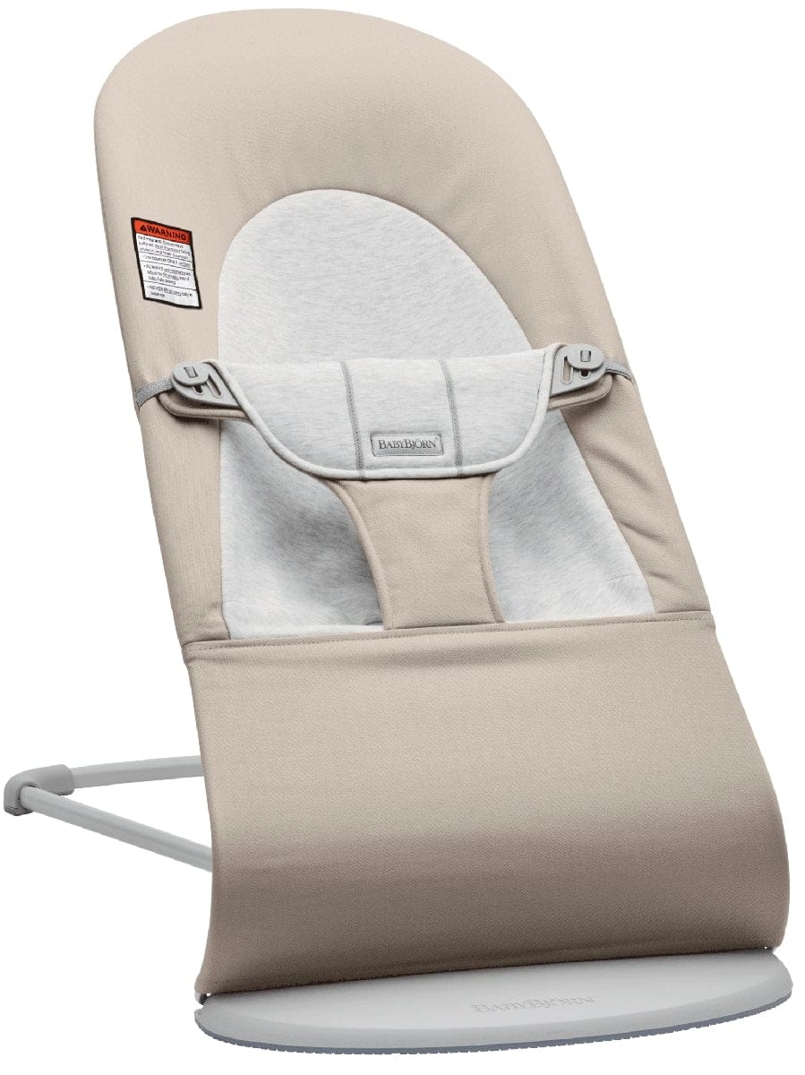 BabyBjörn Bouncer Balance Soft, Light Gray Frame Woven/Jersey Beige/Grey - 005383US