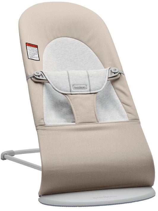 BabyBjörn Bouncer Balance Soft, Light Gray Frame Woven/Jersey Beige/Grey - 005383US