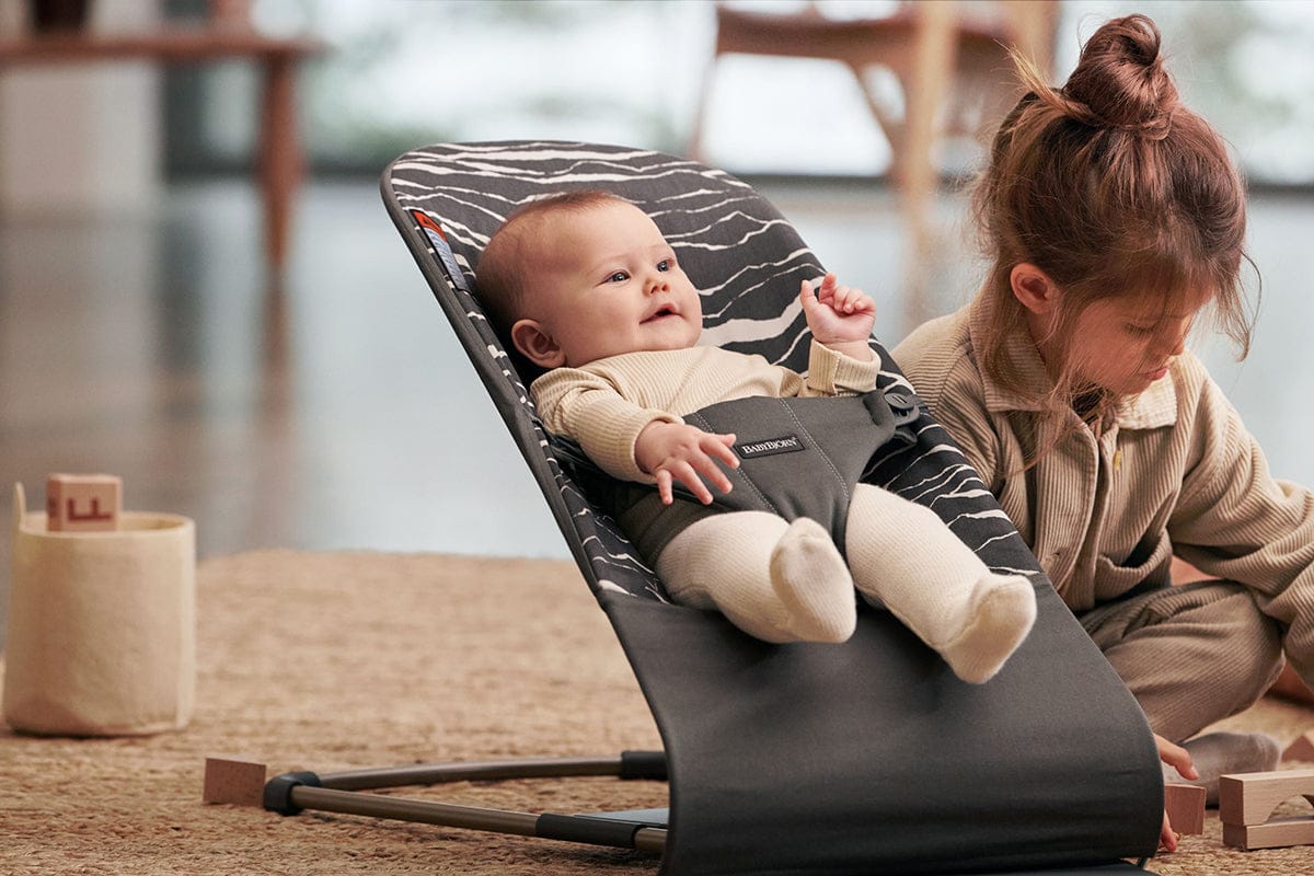 BabyBjorn Bouncer Bliss, Cotton - Anthracite / Landscape - 006027