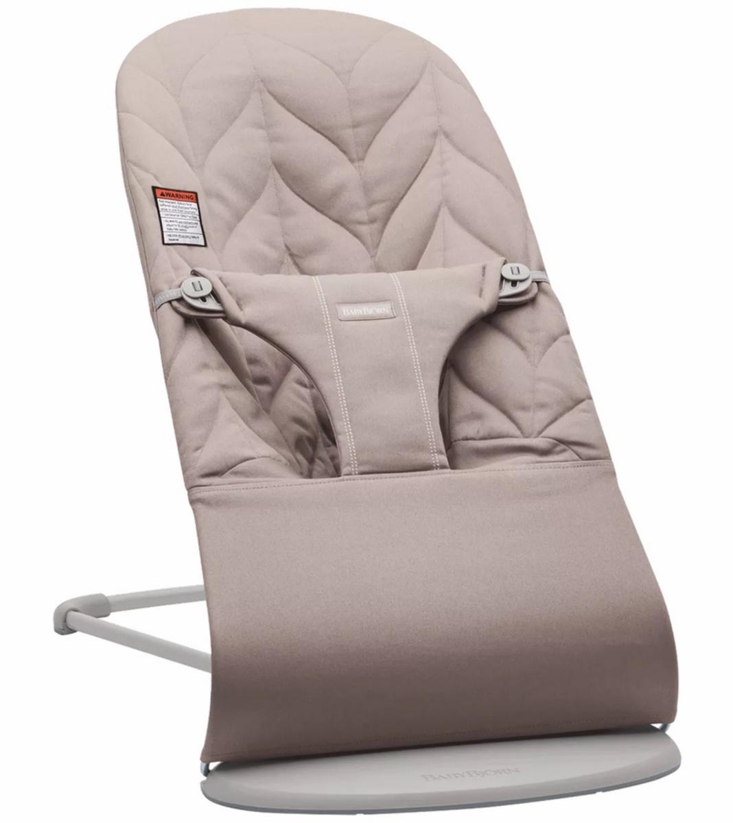 BabyBjorn Bouncer Bliss, Cotton Petal Quilt - Sand Grey - 006317US
