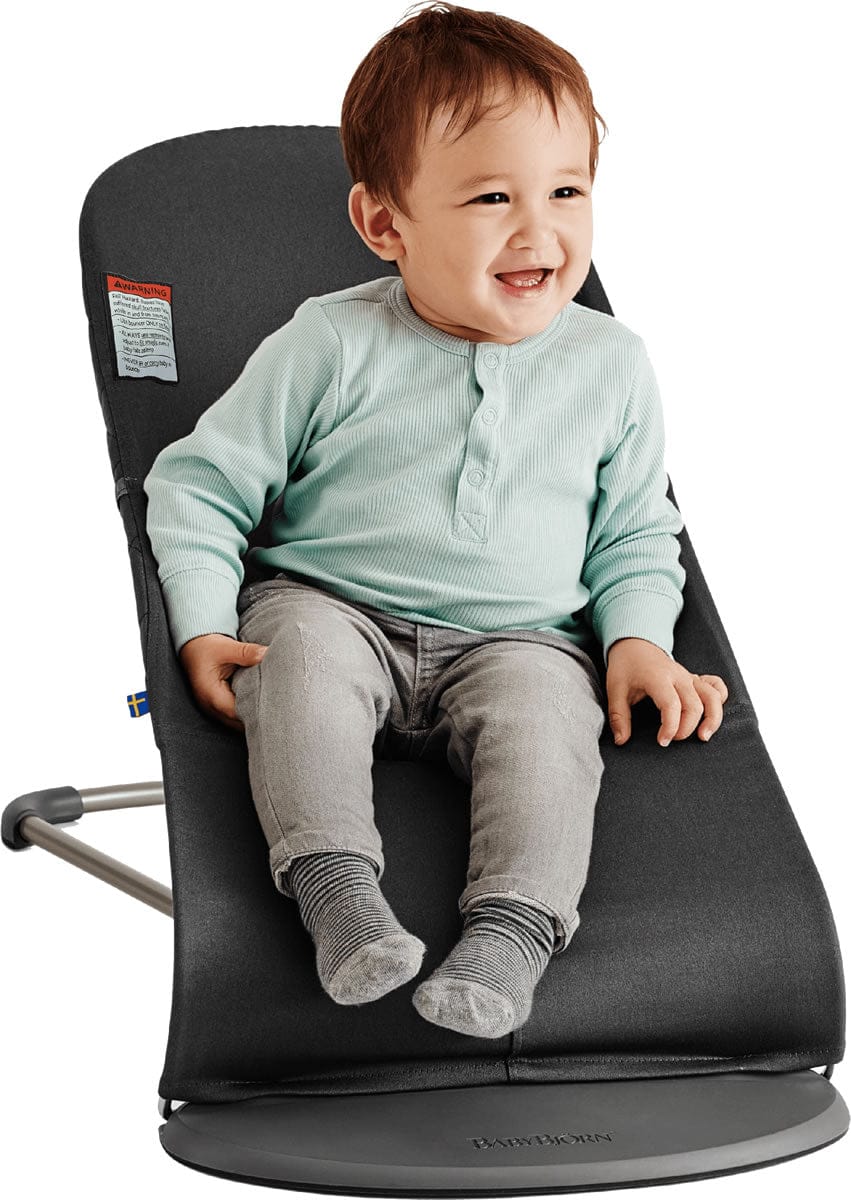 BabyBjörn Bouncer Bliss, Dark Gray Frame 3D Jersey Light Gray - 006072US
