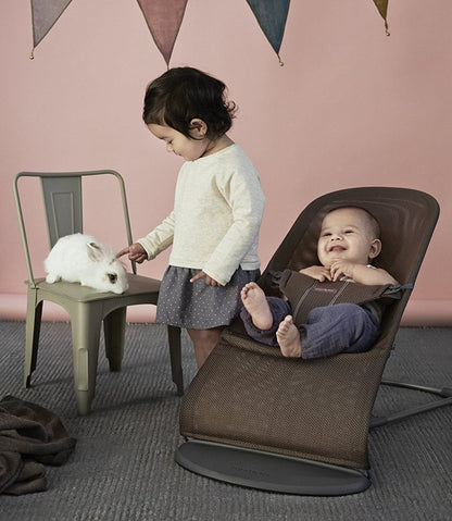 BabyBjörn Bouncer Bliss, Dark Gray Frame Mesh Cocoa - 006011US
