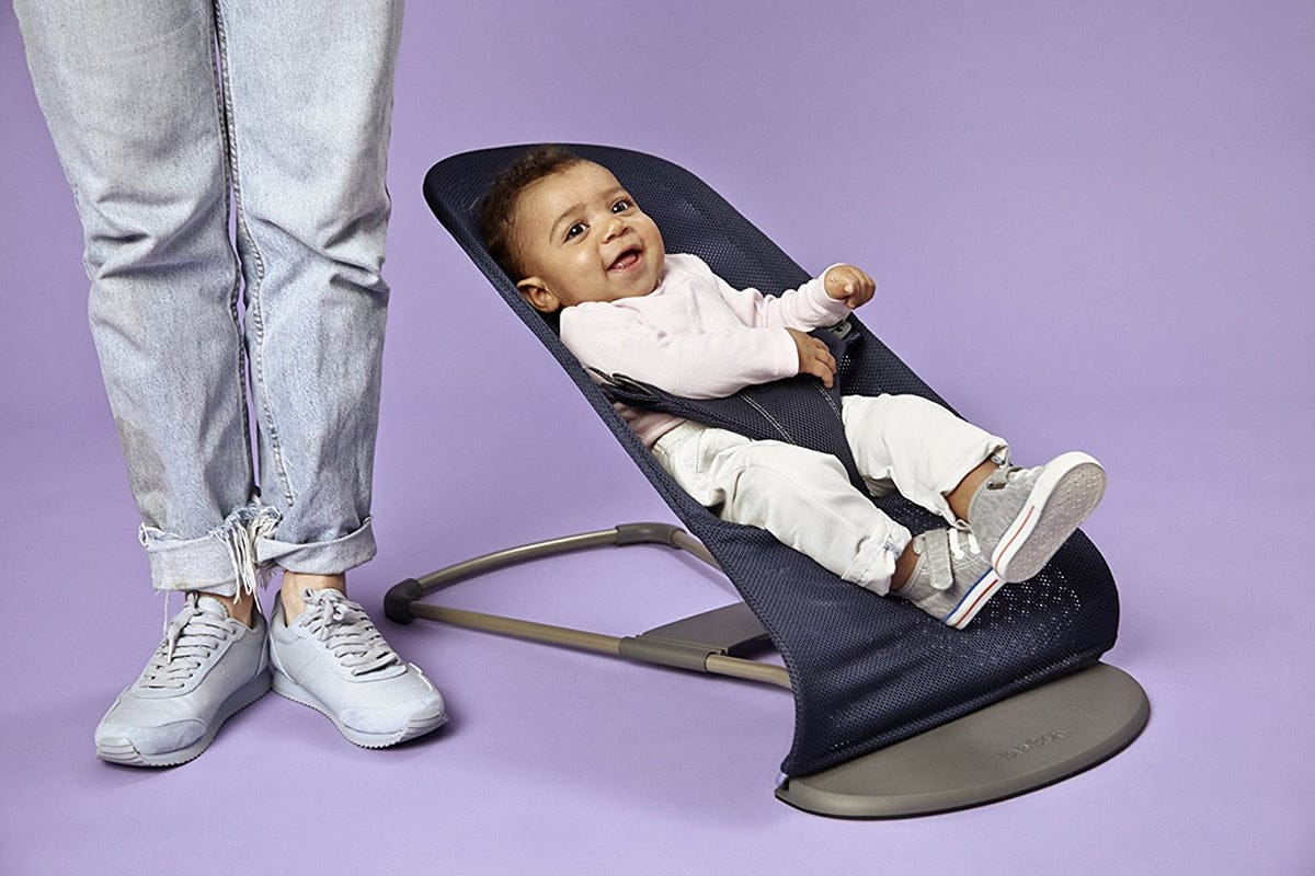 BabyBjörn Bouncer Bliss, Dark Gray Frame Mesh Navy Blue - 006003US