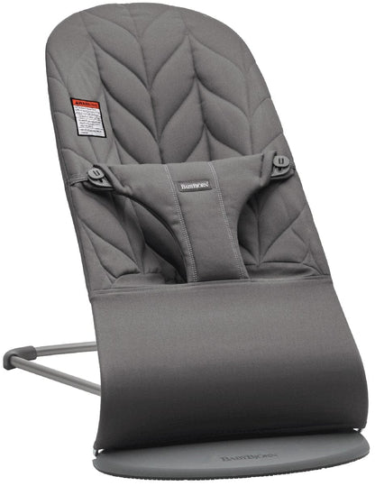 BabyBjörn Bouncer Bliss, Dark Gray Frame Petal Quilt Woven - Anthracite - 006226US