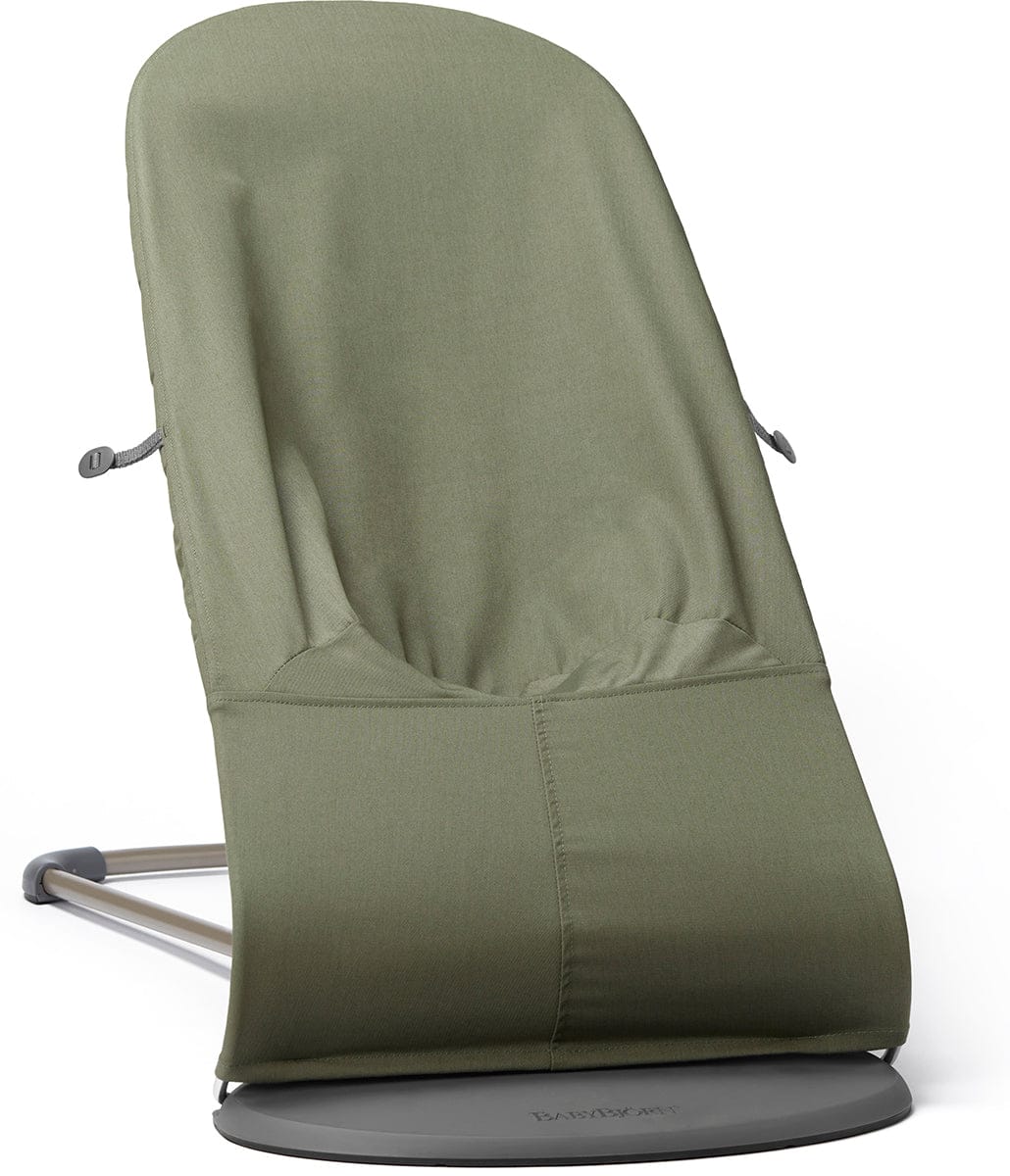 BabyBjörn Bouncer Bliss, Dark Gray Frame Petal Quilt Woven - Dark Green - 006140US
