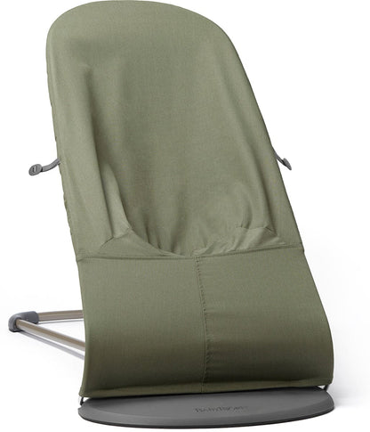 BabyBjörn Bouncer Bliss, Dark Gray Frame Petal Quilt Woven - Dark Green - 006140US