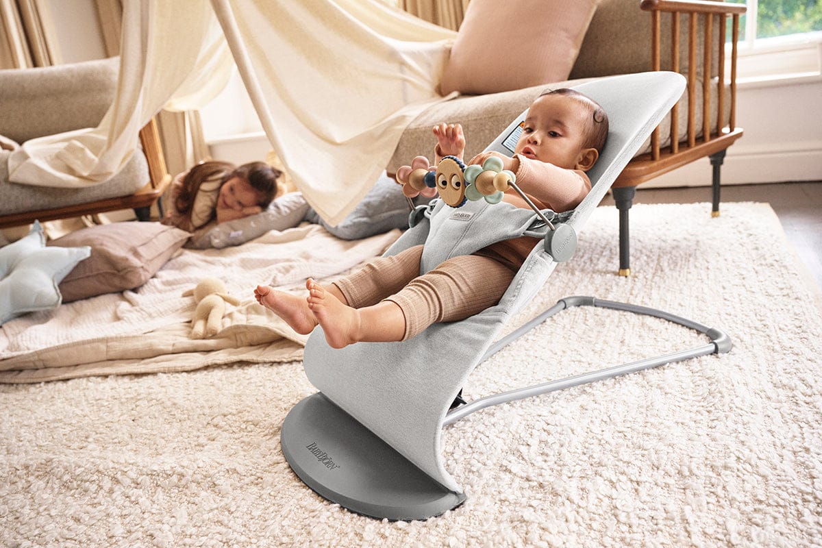 BabyBjorn Bouncer Bliss, Dark Gray Frame Woven Melange, Light Gray - 006029US