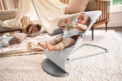 BabyBjorn Bouncer Bliss, Dark Gray Frame Woven Melange, Light Gray - 006029US