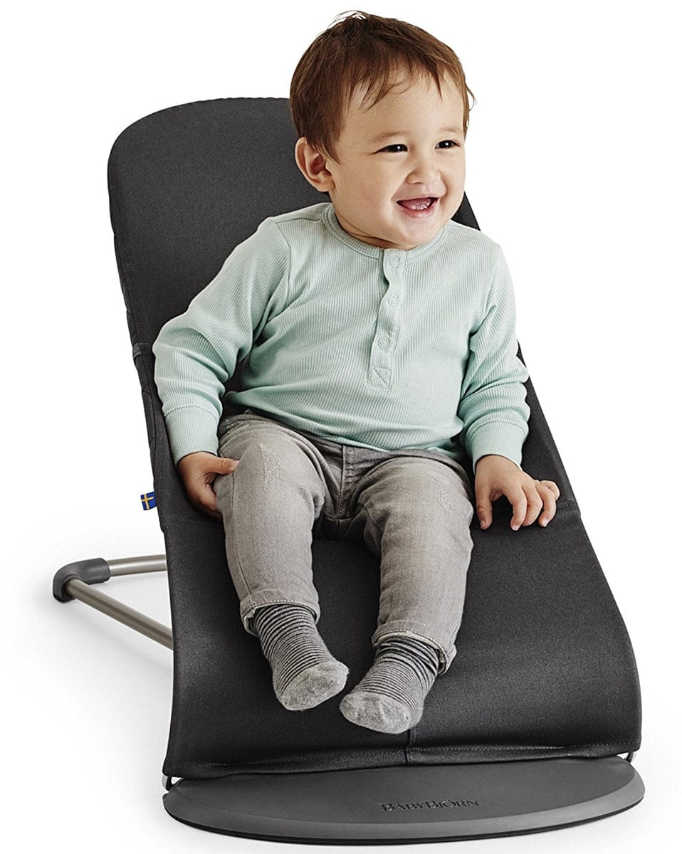 BabyBjorn Bouncer Bliss - Gray Pinstripe, Cotton