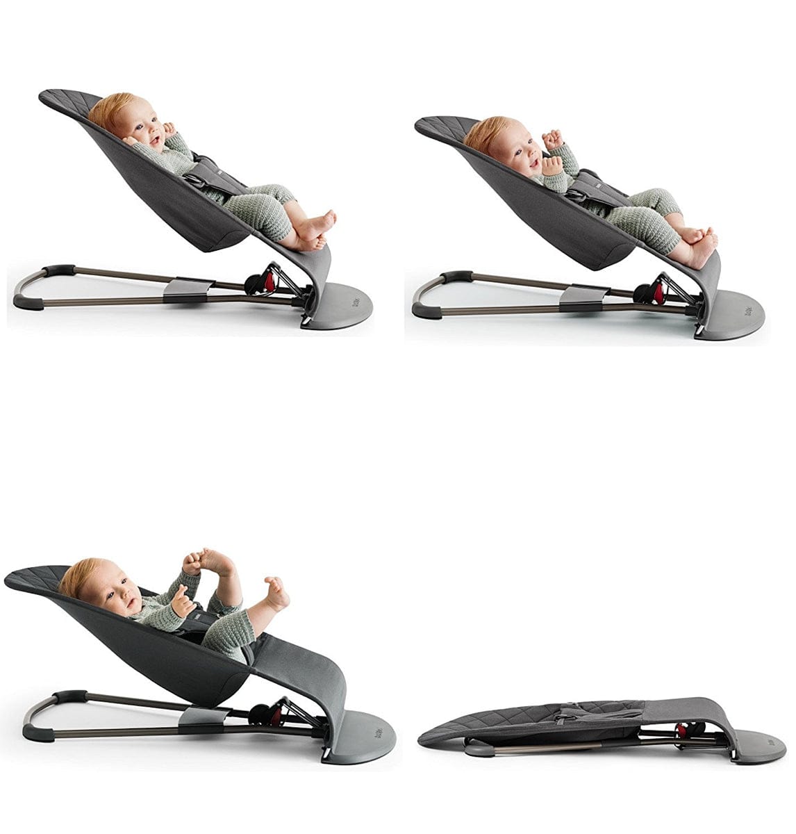 BabyBjorn Bouncer Bliss - Gray Pinstripe, Cotton