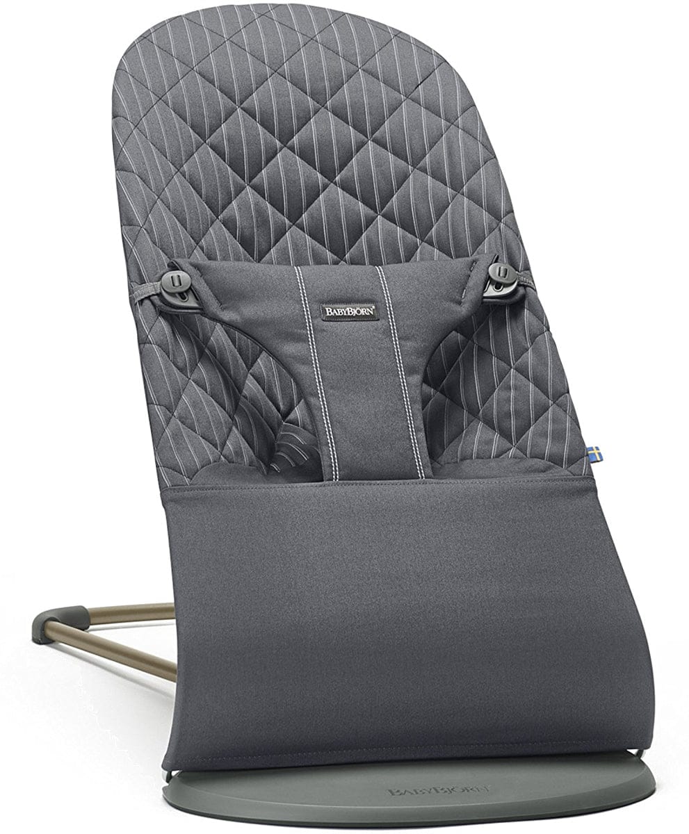 BabyBjorn Bouncer Bliss - Gray Pinstripe, Cotton