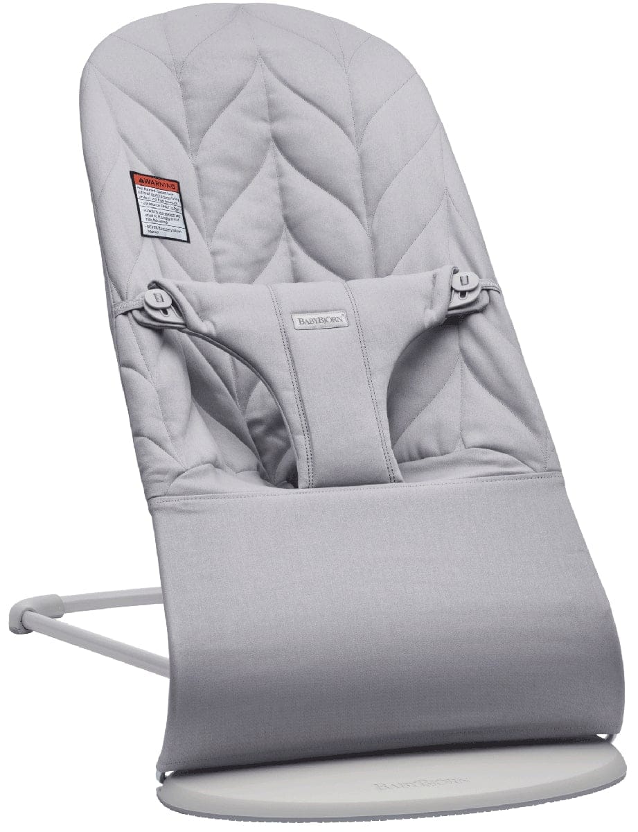 BabyBjörn Bouncer Bliss, Light Gray Frame Petal Quilt Woven - Light Gray - 006124US