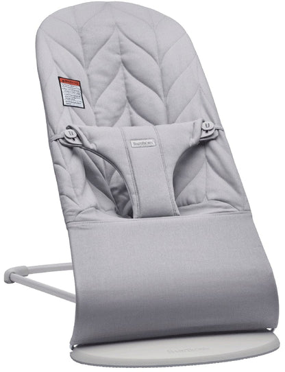 BabyBjörn Bouncer Bliss, Light Gray Frame Petal Quilt Woven - Light Gray - 006124US
