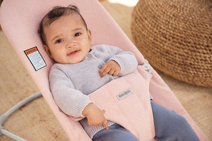 BabyBjorn Bouncer Bliss, Light Gray Frame Woven Melange, Light Pink - 006028US