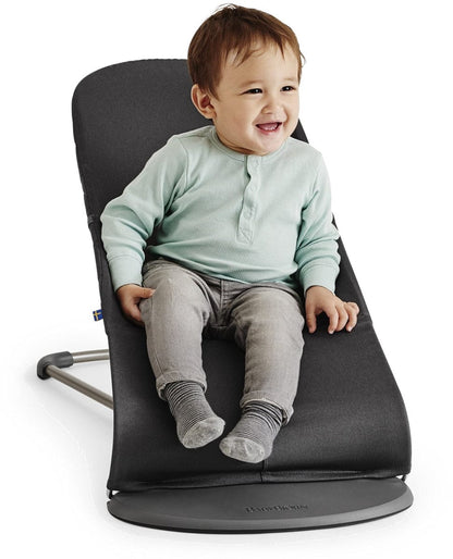 BabyBjörn Bouncer Bliss, Dark Gray Frame Classic Quilt Cotton Old Rose