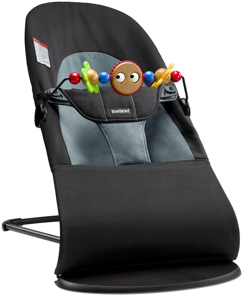 BabyBjorn Bouncer + Toy Bundle - Balance Soft (Cotton) Black / Dark Gray - 005022US-080500US