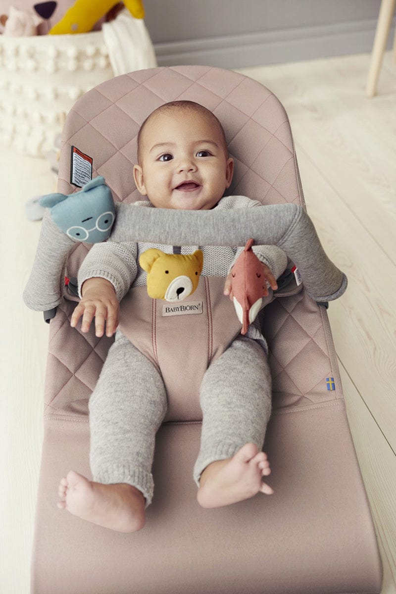 BabyBjorn Bouncer + Toy Bundle - Bliss (Cotton) Dusty Pink - 006014US-080300US