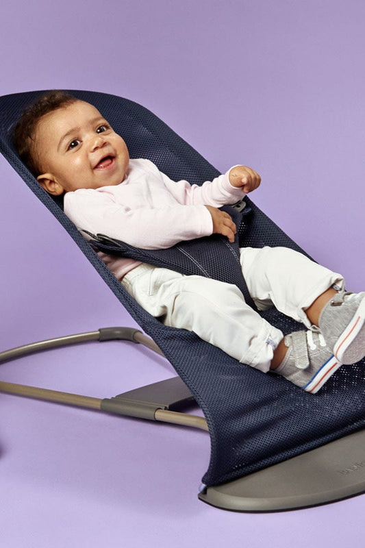BabyBjorn Bouncer + Toy Bundle - Bliss (Mesh) Navy Blue - 006003US-080099US