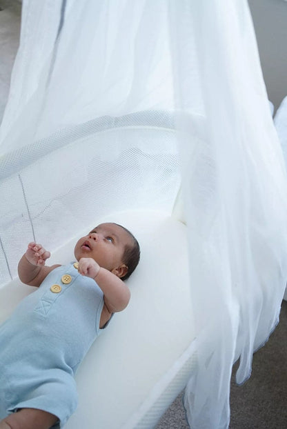 BabyBjorn Cradle + Fitted Sheet + Canopy Bundle - White - 610063US