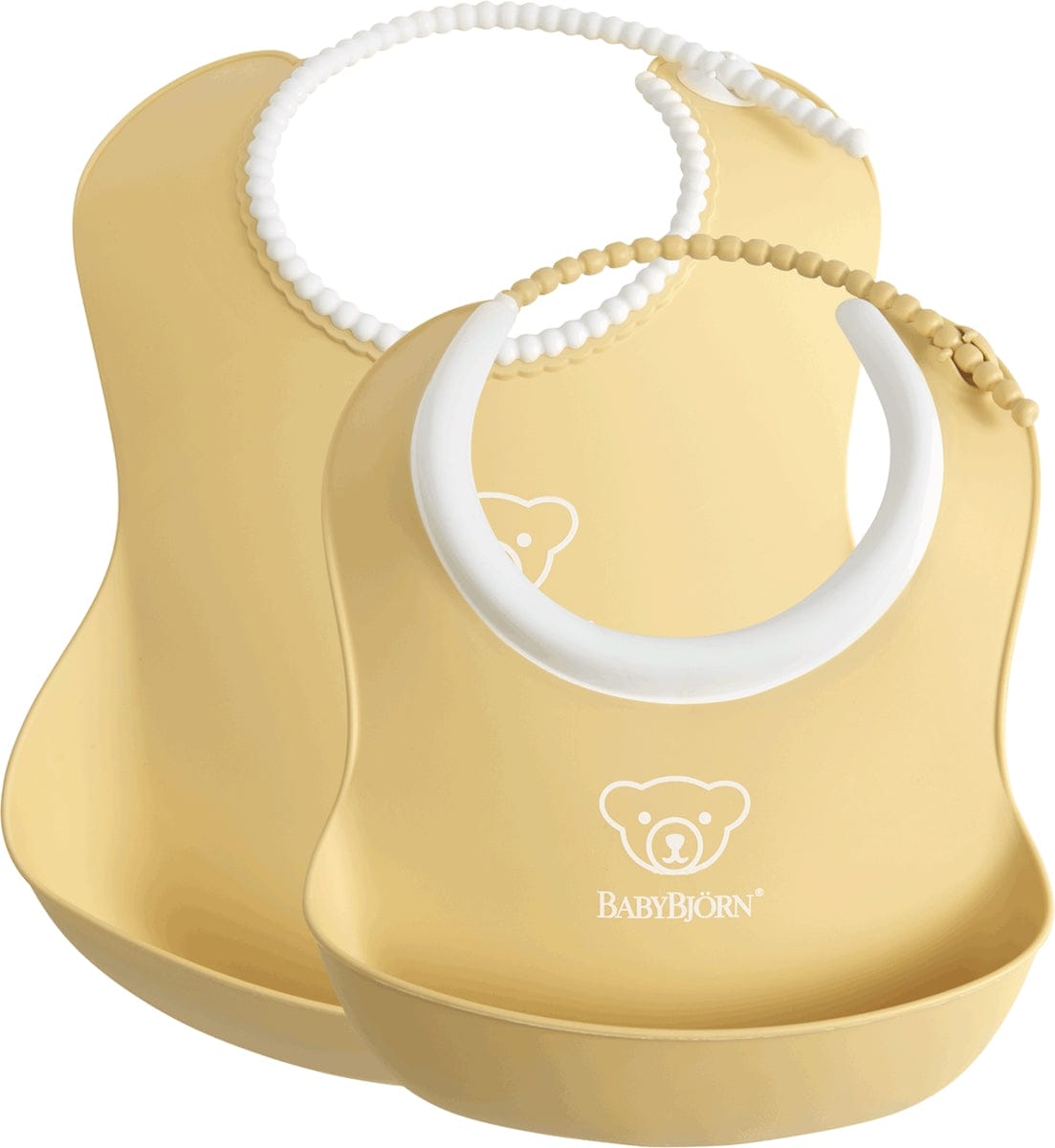 BabyBjorn Feeding Bib Set (Baby Bib + Small Baby Bib) - Powder Yellow - 046766US