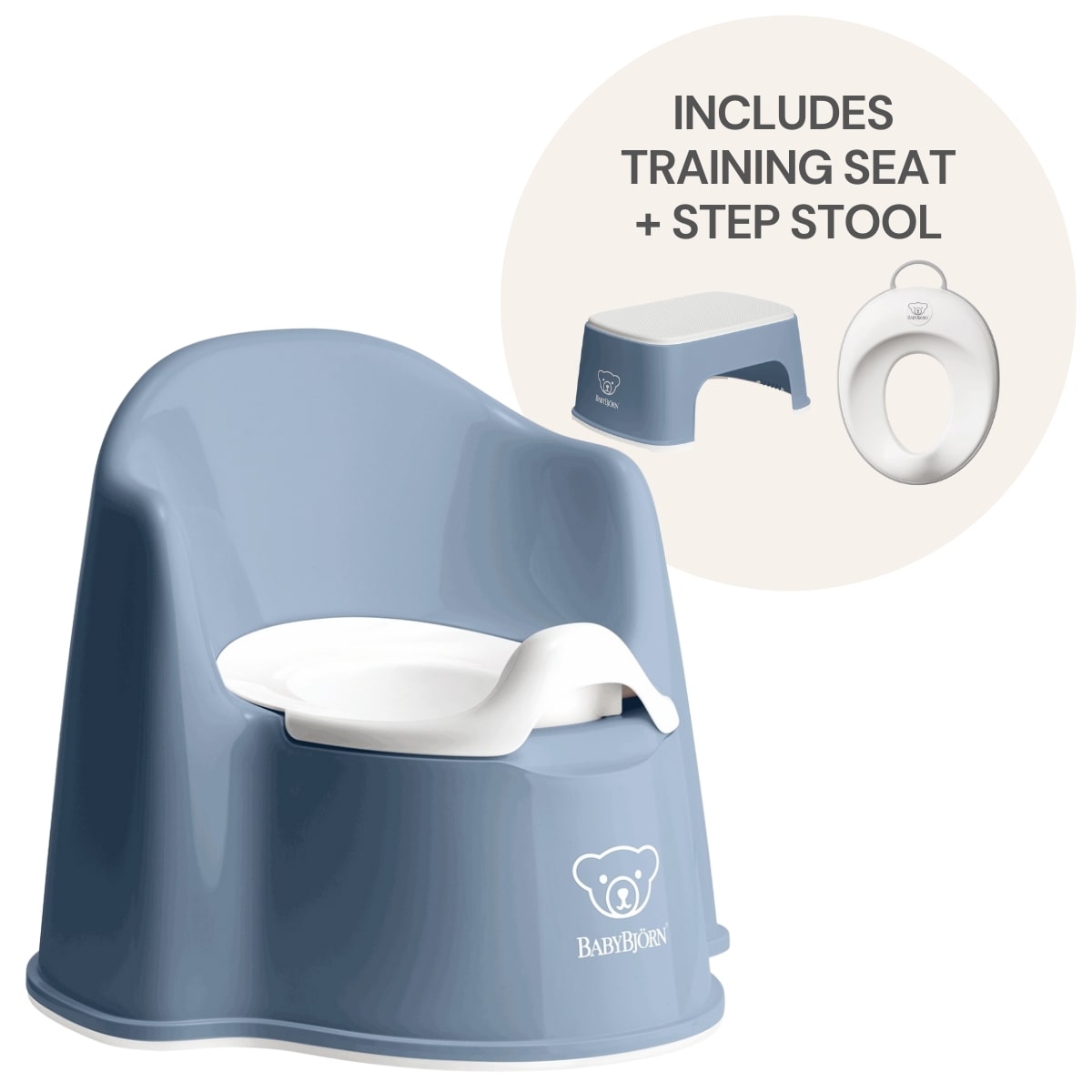 BabyBjorn Potty Training Bundle - Deep Blue / White - 055269US-058025US-061269US