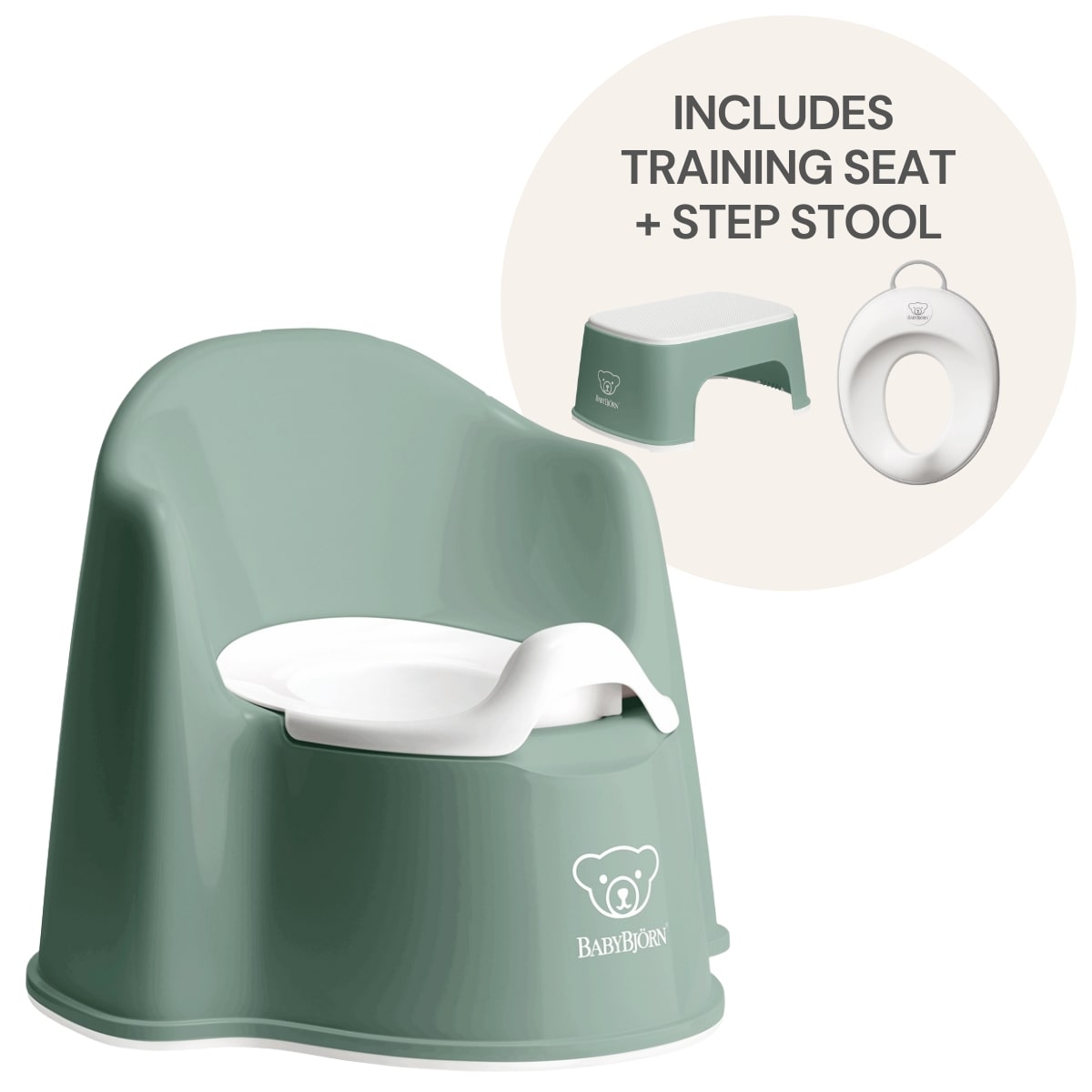 BabyBjorn Potty Training Bundle - Deep Green / White - 055268US-058025US-061268US
