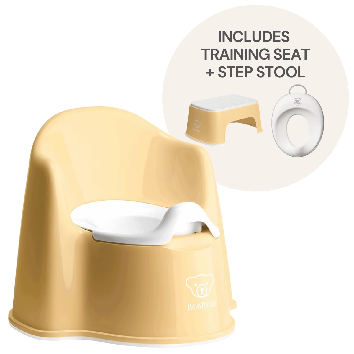 BabyBjorn Potty Training Bundle - Powder Yellow / White - 055266US-058025US-061266US