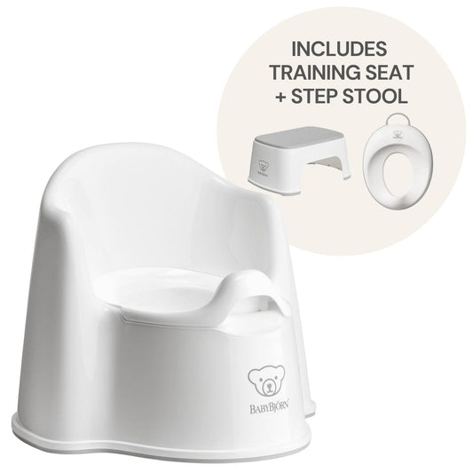 BabyBjorn Potty Training Bundle - White / Grey - 055221US-058025US-061221US