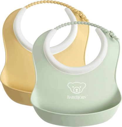 BabyBjorn Small Baby Bib, 2-Pack - Yellow/Green - 052042US