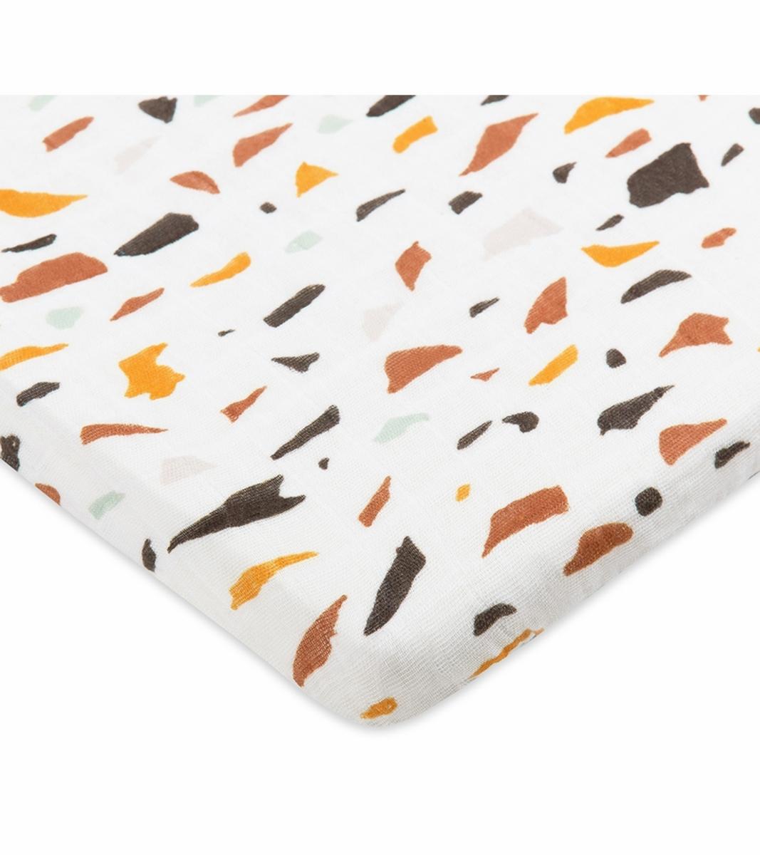 Babyletto All-Stages Bassinet Sheet in GOTS Certified Organic Muslin Cotton-Oat Stripe - T29134