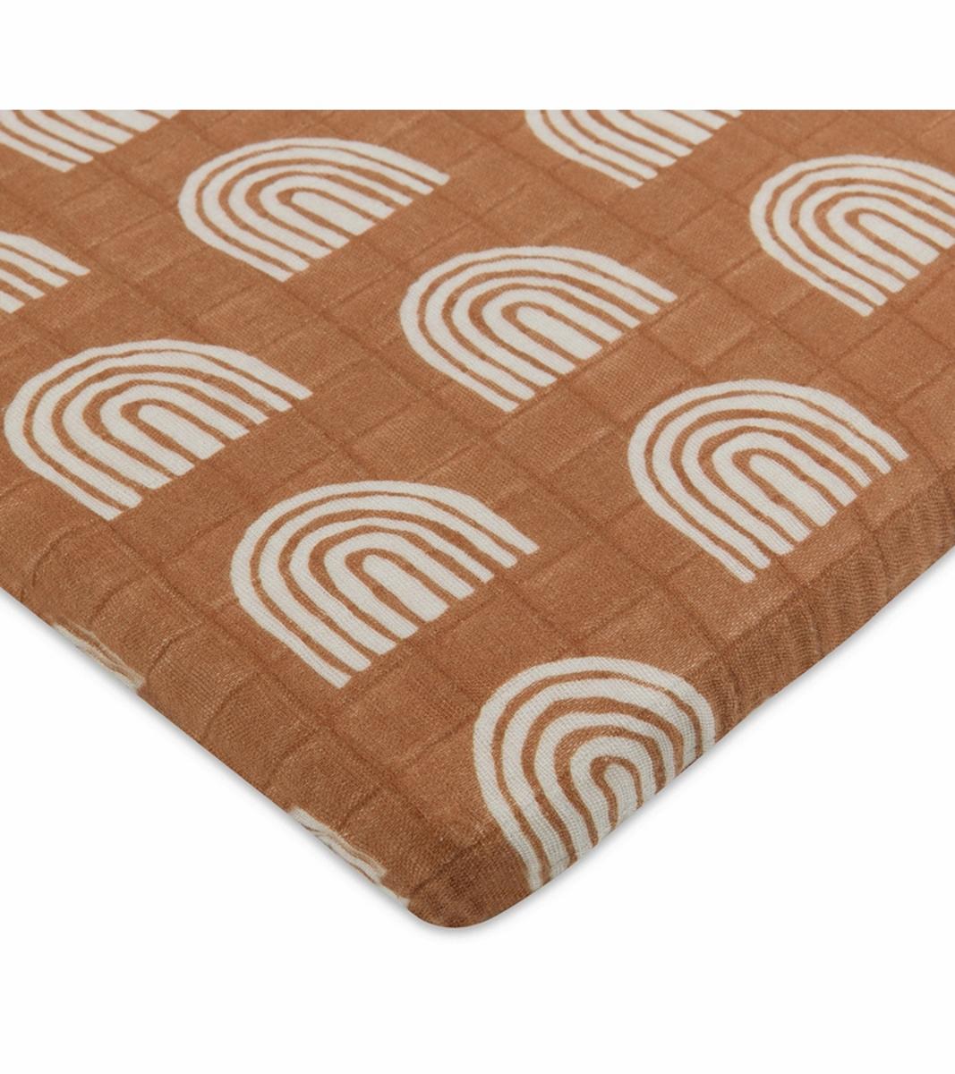 Babyletto All-Stages Bassinet Sheet in GOTS Certified Organic Muslin Cotton-Oat Stripe - T29034