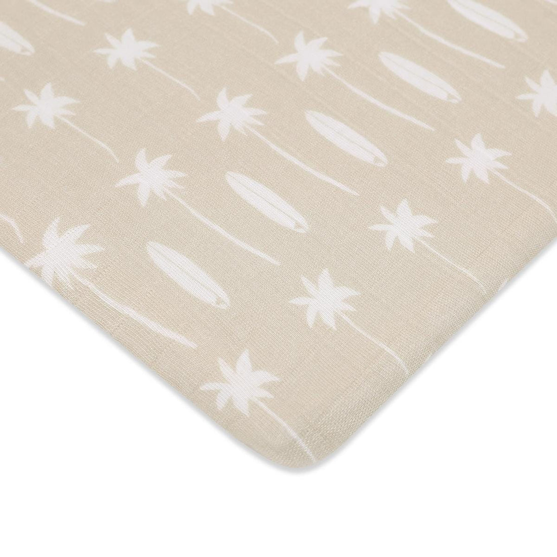 Babyletto All-Stages Bassinet Sheet in GOTS Certified Organic Muslin Cotton-Beach Bum - T27034