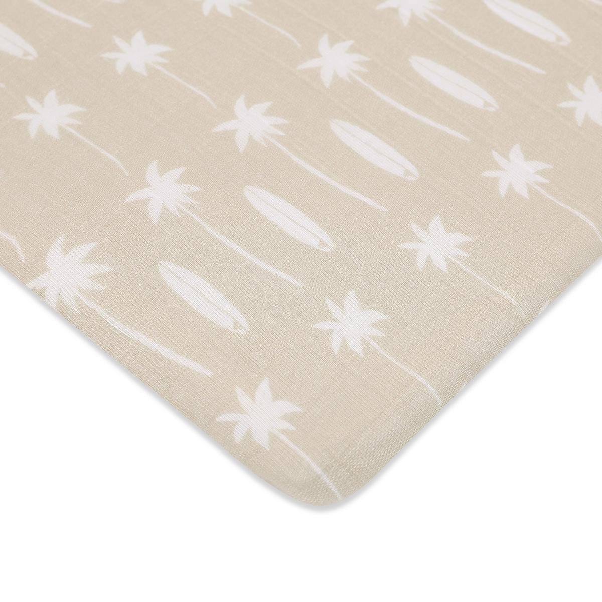 Babyletto All-Stages Bassinet Sheet in GOTS Certified Organic Muslin Cotton-Beach Bum - T27034