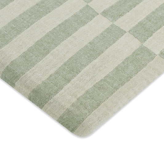 Babyletto All-Stages Bassinet Sheet in GOTS Certified Organic Muslin Cotton-Moss Stripe - T30534