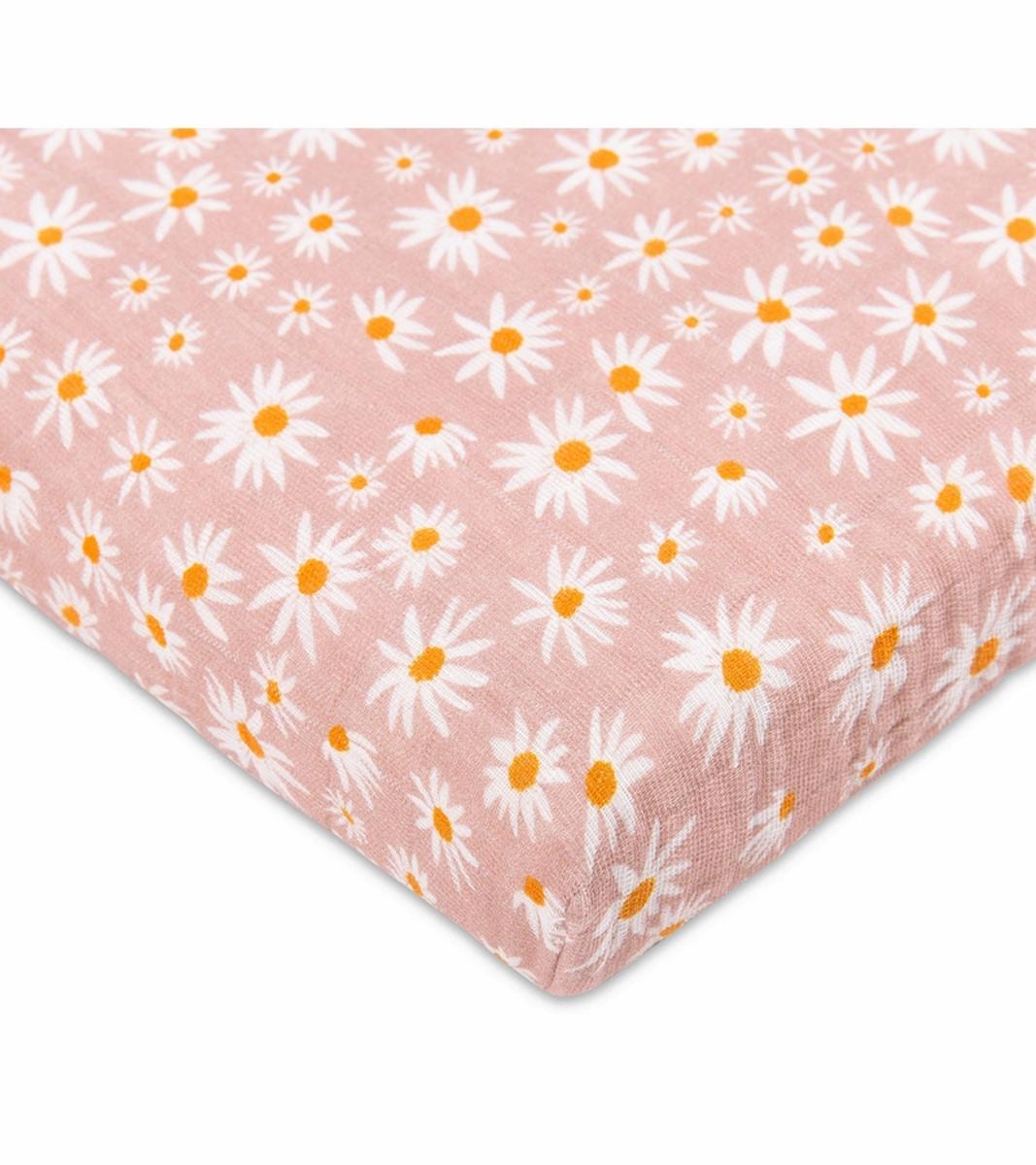 Babyletto All-Stages Midi Crib Sheet in GOTS Certified Organic Muslin Cotton-Oat Stripe - T28033