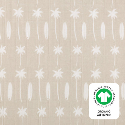 Babyletto All-Stages Midi Crib Sheet in GOTS Certified Organic Muslin Cotton - Beach Bum - T27033