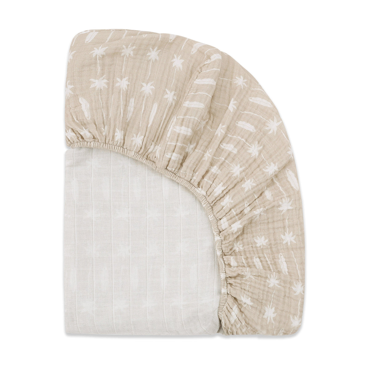 Babyletto All-Stages Midi Crib Sheet in GOTS Certified Organic Muslin Cotton - Beach Bum - T27033
