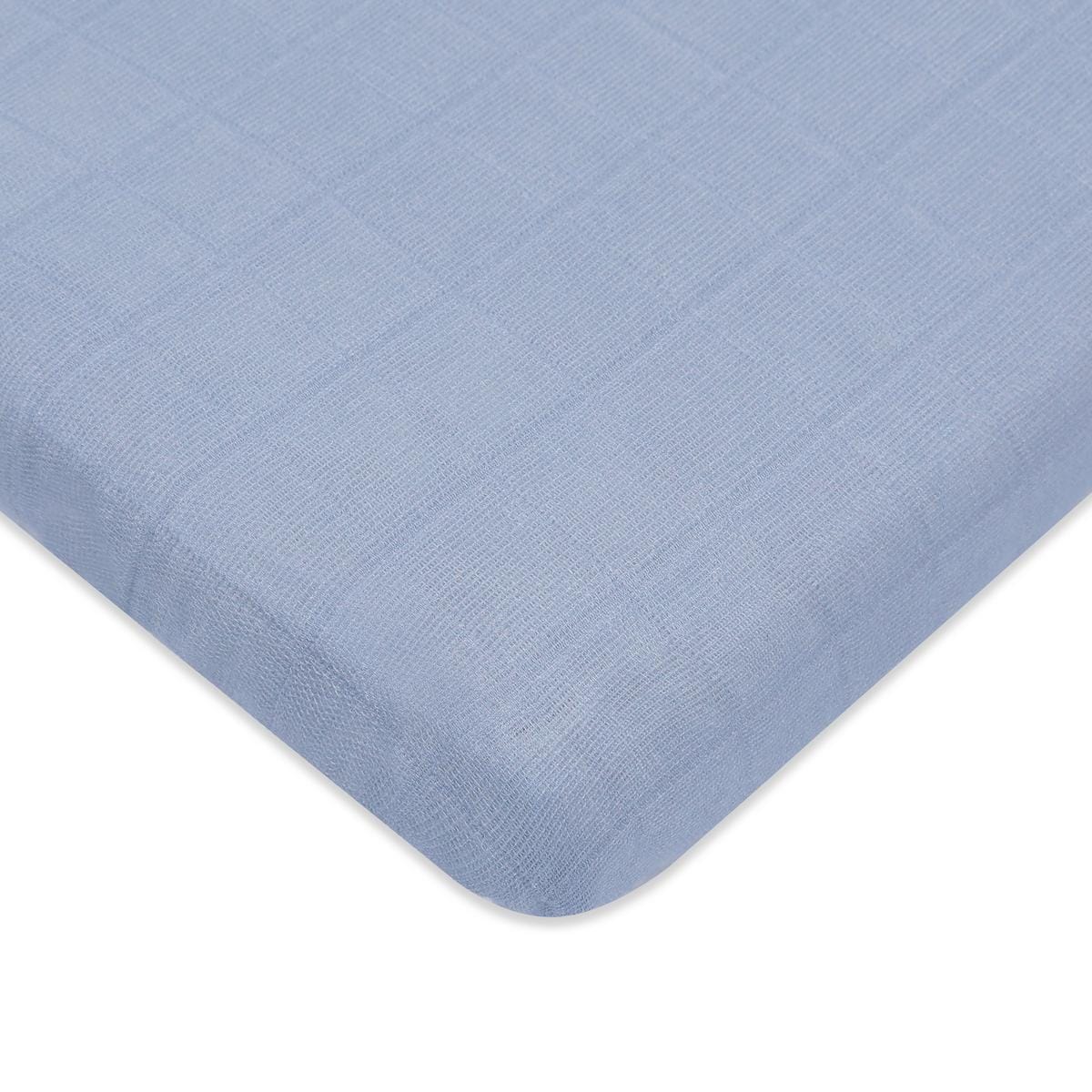 Babyletto All-Stages Midi Crib Sheet in GOTS Certified Organic Muslin Cotton-Dewdrop - T29633DP