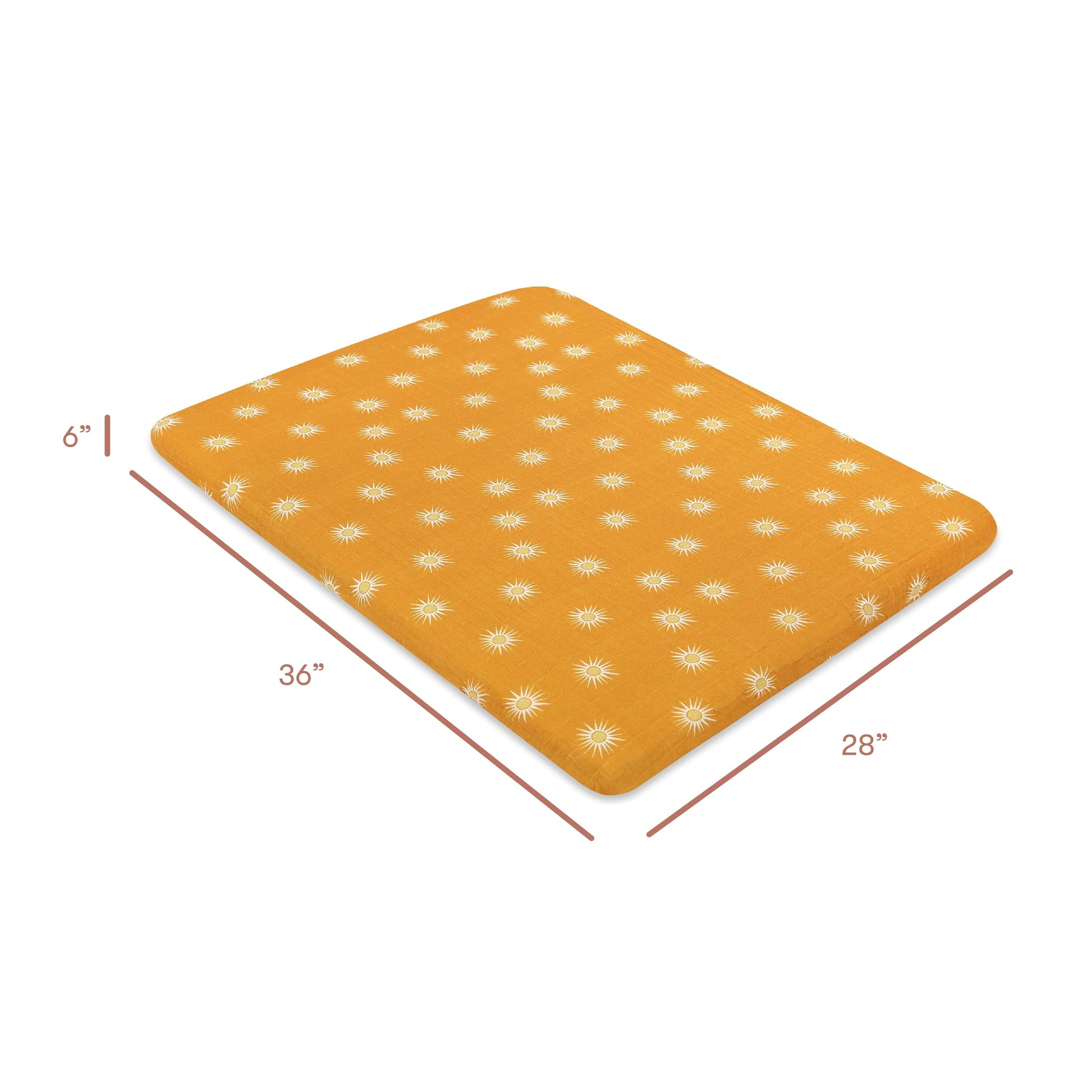 Babyletto All-Stages Midi Crib Sheet in GOTS Certified Organic Muslin Cotton - Golden Hour - T26933