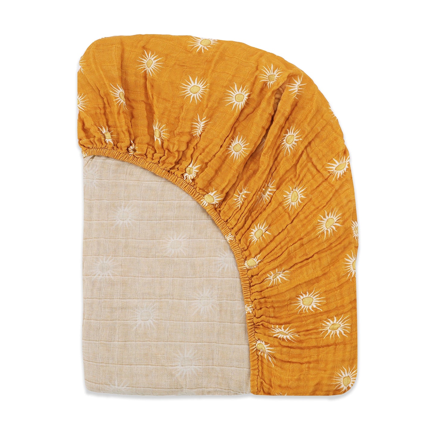 Babyletto All-Stages Midi Crib Sheet in GOTS Certified Organic Muslin Cotton - Golden Hour - T26933
