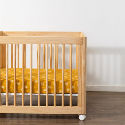 Babyletto All-Stages Midi Crib Sheet in GOTS Certified Organic Muslin Cotton - Golden Hour - T26933