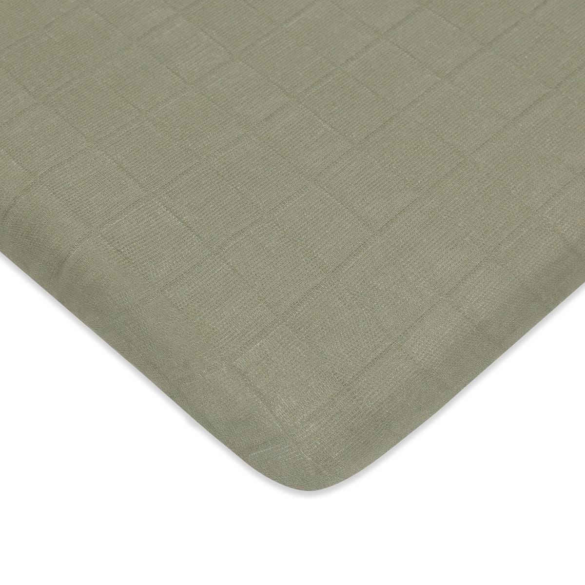 Babyletto All-Stages Midi Crib Sheet in GOTS Certified Organic Muslin Cotton-Matcha - T29733MCA