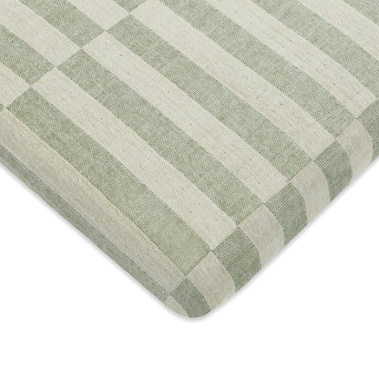 Babyletto All-Stages Midi Crib Sheet in GOTS Certified Organic Muslin Cotton-Moss Stripe - T30533
