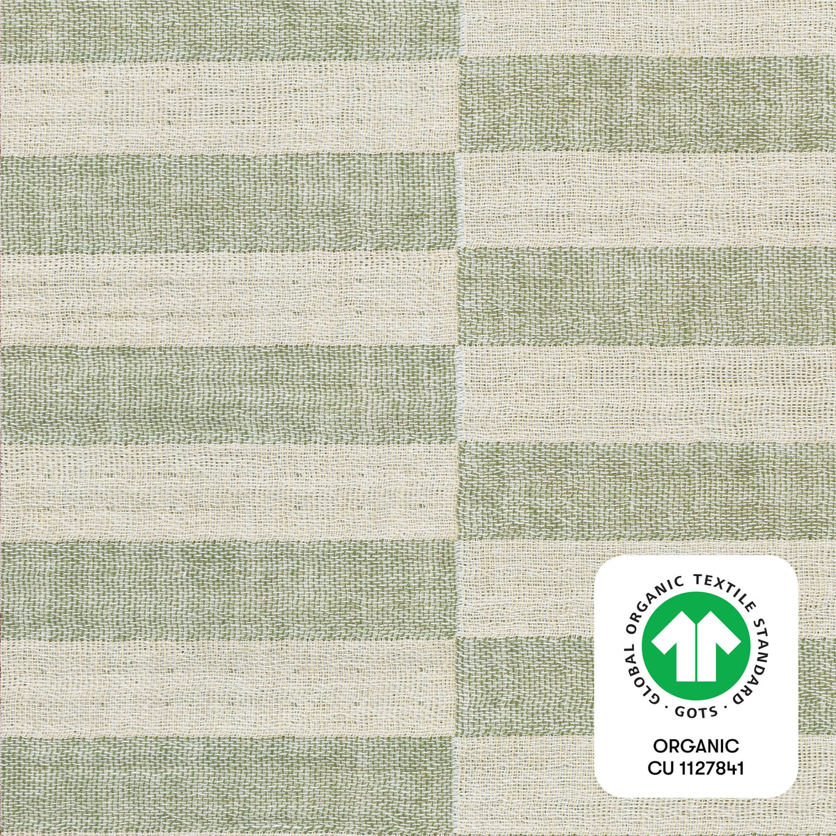 Babyletto All-Stages Midi Crib Sheet in GOTS Certified Organic Muslin Cotton - Moss Stripe - T30533