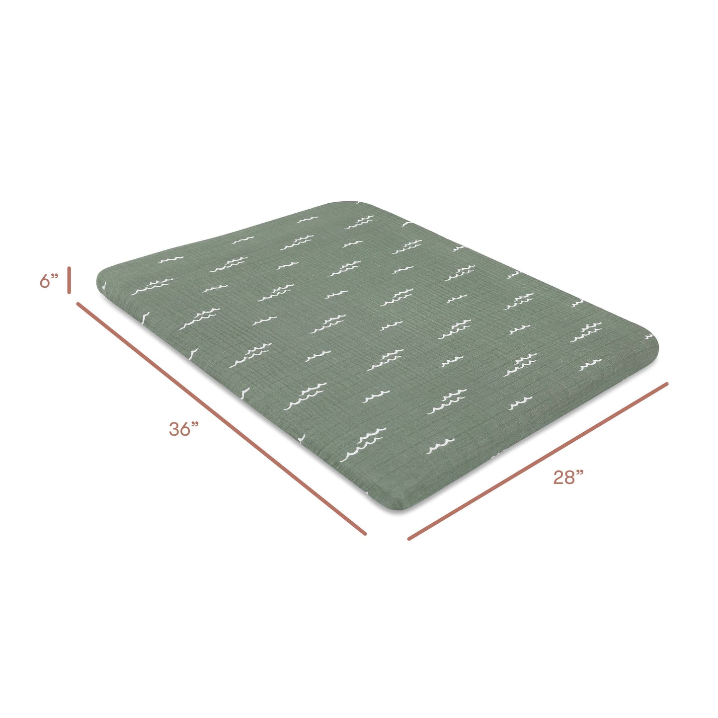 Babyletto All-Stages Midi Crib Sheet in GOTS Certified Organic Muslin Cotton - Ocean Waves - T27133