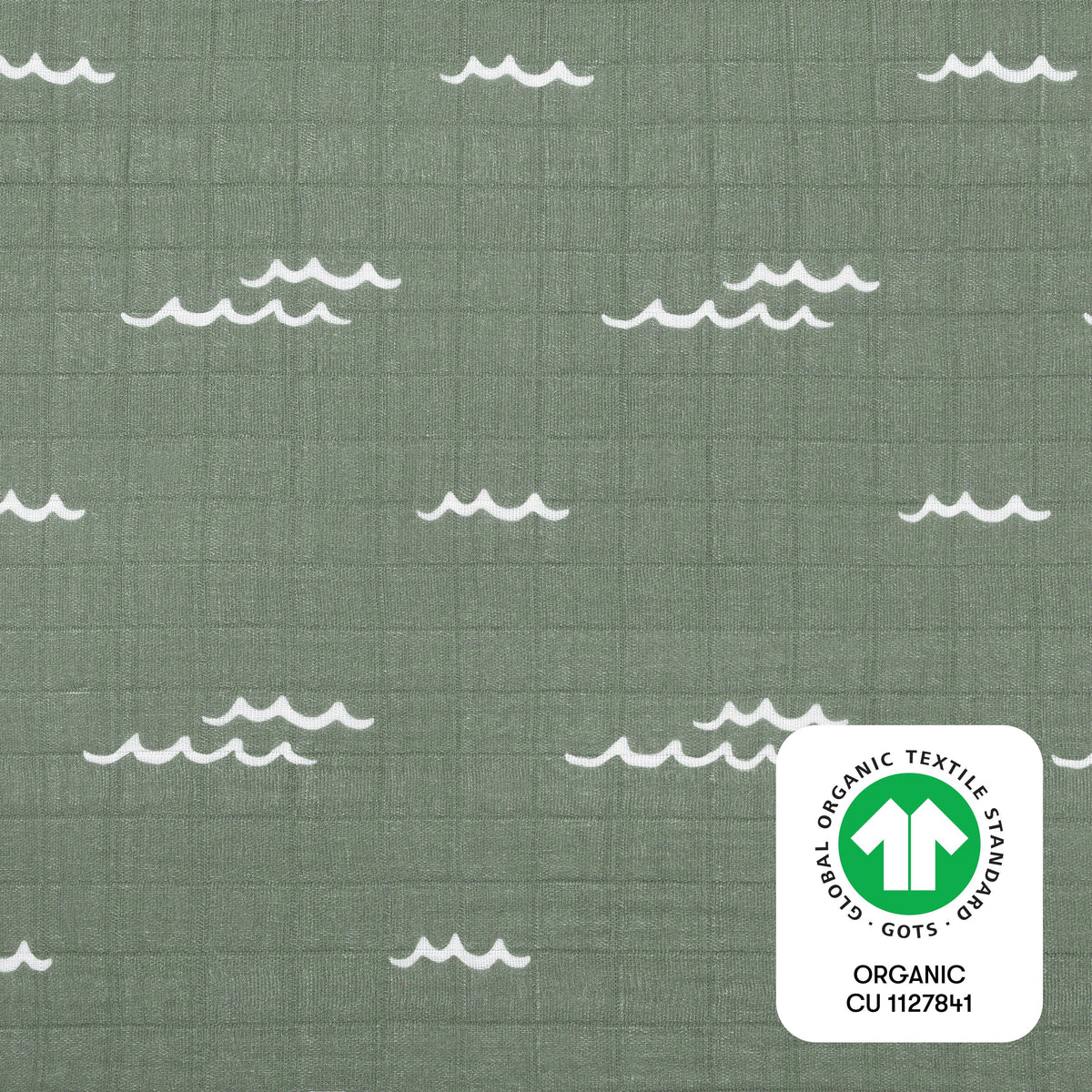 Babyletto All-Stages Midi Crib Sheet in GOTS Certified Organic Muslin Cotton - Ocean Waves - T27133